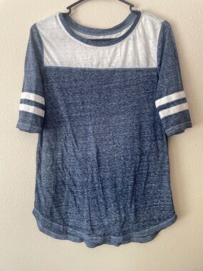 SO Two-Tone Blue and White Raglan Tee